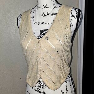 NWOT Decree Button up Vest/Shirt sz-lg